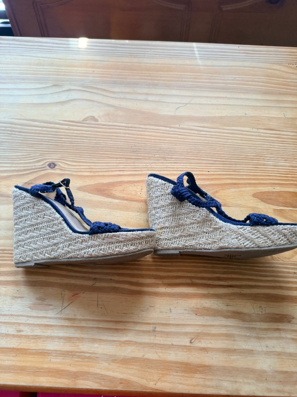 Steve Madden espadrille wedges denim